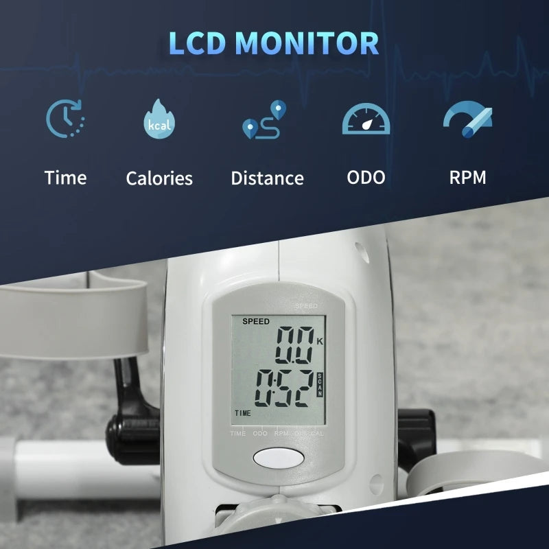 Pedal Exerciser 8 Level Magnetic Resistance LCD Monitor Under Desk Cycling Fitness Bike for Home Office Gym