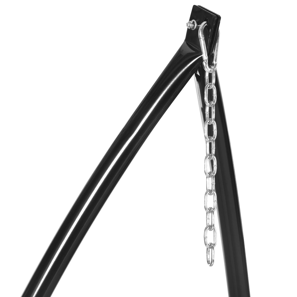 Hammock Chair Stand C Shaped Heavy Duty Powder Coated Metal with X Base and Side Table Indoor Outdoor