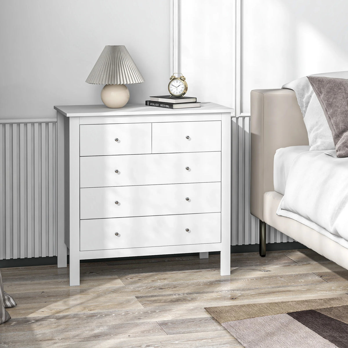Modern Chest of Drawers, 5 Drawer Unit Storage Chest for Bedroom