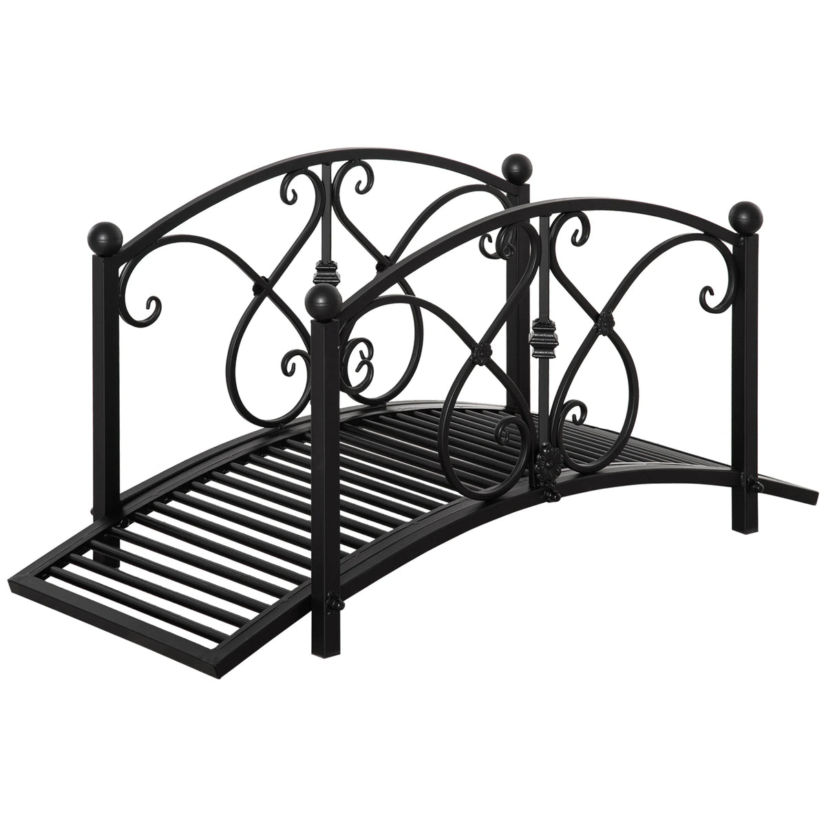 Decorative Metal Garden Bridge with Railings for Ponds and Streams