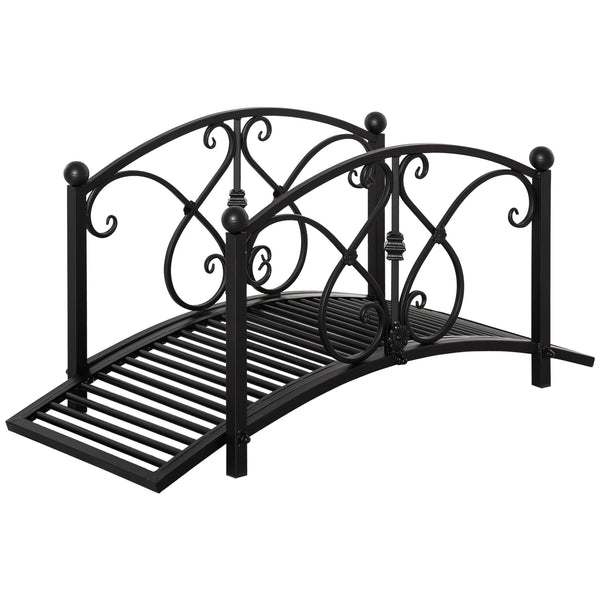 Decorative Metal Garden Bridge with Railings for Ponds and Streams