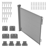 Retractable Aluminium Alloy Stair Gate 130x89cm Portable Baby Pet Safety Gate Grey White