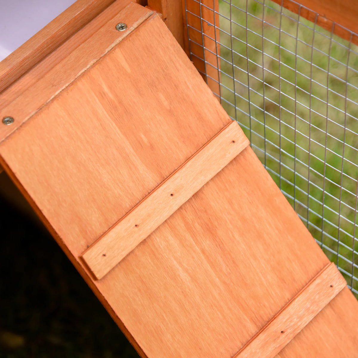 2-Tier Fir Wood Rabbit Hutch with Run, for Guinea Pigs and Small Animals