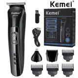 Kemei KM-1506 3-in-1 Electric Shaver & Hair Trimmer | USB Rechargeable Nose & Body Grooming Kit