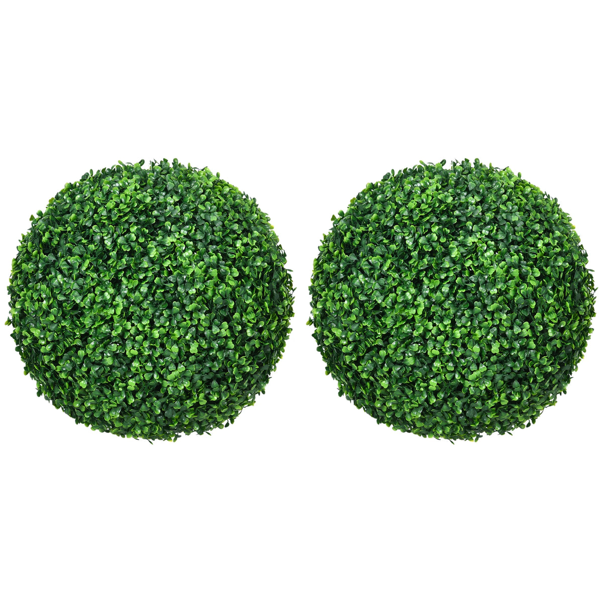 Set of 2 Artificial Boxwood Topiary Balls UV Protected Thick Plastic Hanging or Potted Indoor Outdoor