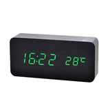 Niditon Wooden LED Alarm Clock | Digital Desk Clock with Temperature Display & 3 Alarms