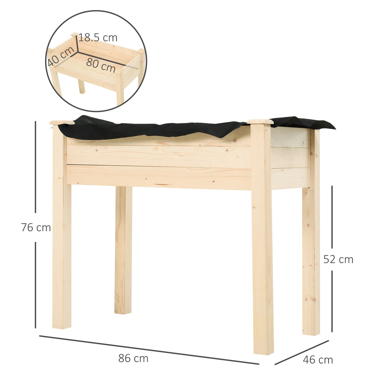 Raised Bed for Garden, Wooden Elevated Planter Box
