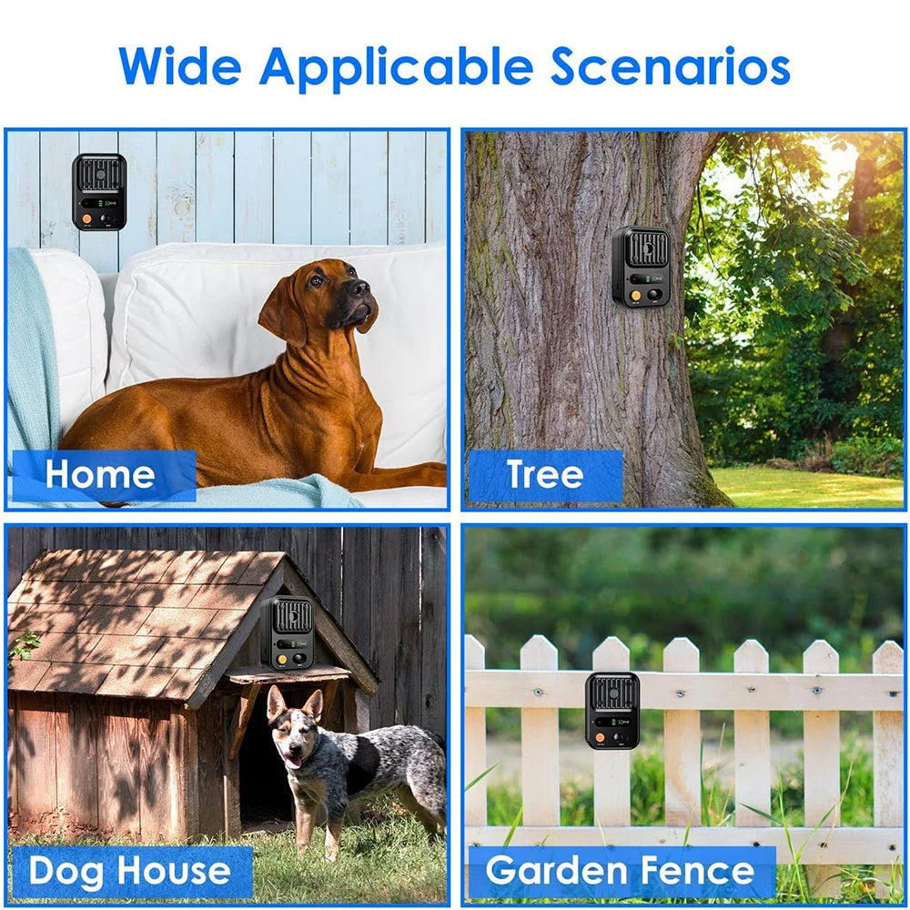 Ultrasonic Anti Barking Device Rechargeable Bark Deterrent 3 Frequency Modes IP54 Waterproof Indoor Outdoor