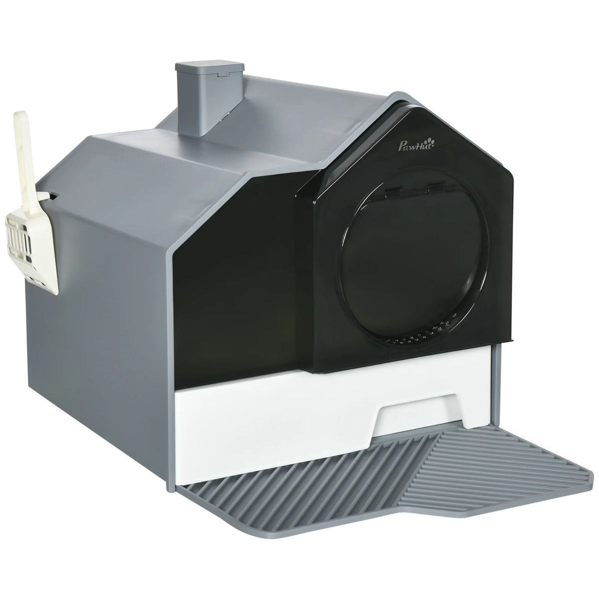 Hooded Cat Litter Tray with Scoop, Drawer Pan & Carry Handle