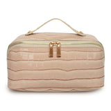 PU Leather Makeup Bag Multi Compartment Cosmetic Organizer Travel Toiletry Bag