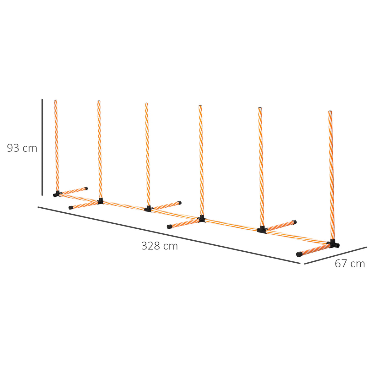 Dog Agility Weave Poles Training Set with Carry Bag and Whistle