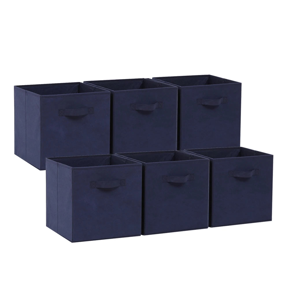 6 Pack Foldable Storage Cubes Fabric Storage Bins 30x30cm Wardrobe Organiser Boxes