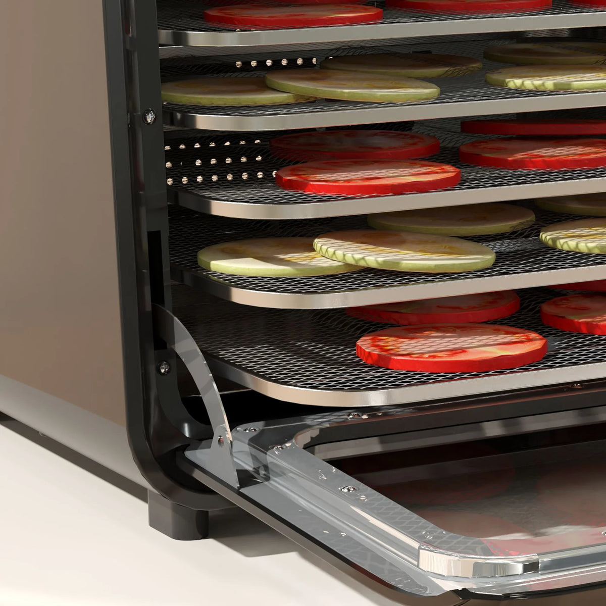 Food Dehydrator with 6 Stainless Steel Trays, for Fruit, Meat