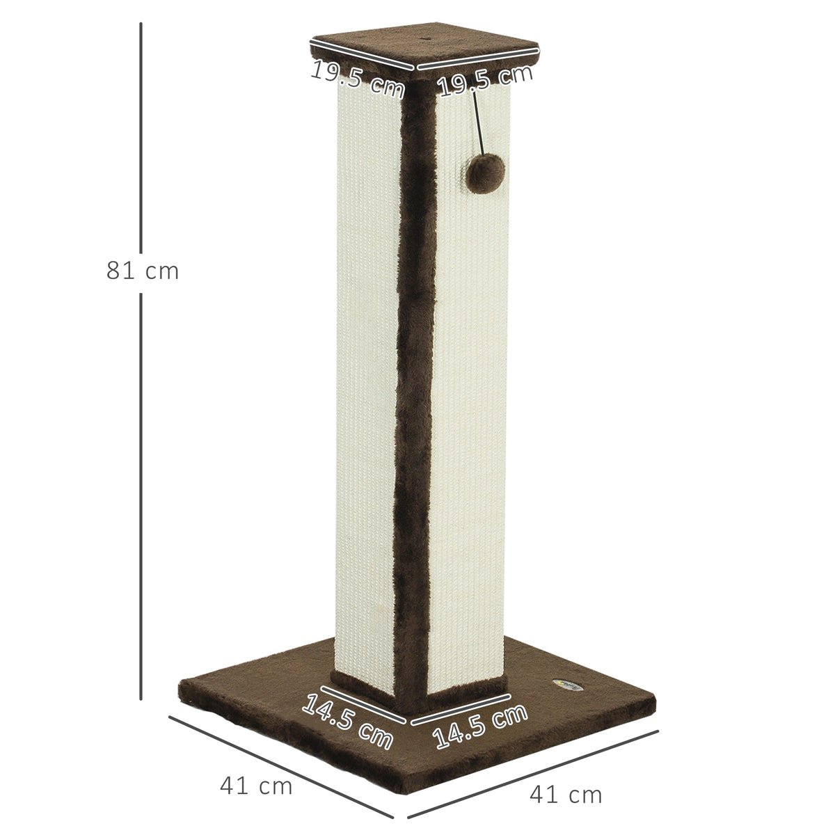 81cm Cat Scratching Post with Sisal Rope and Hanging Ball Toy