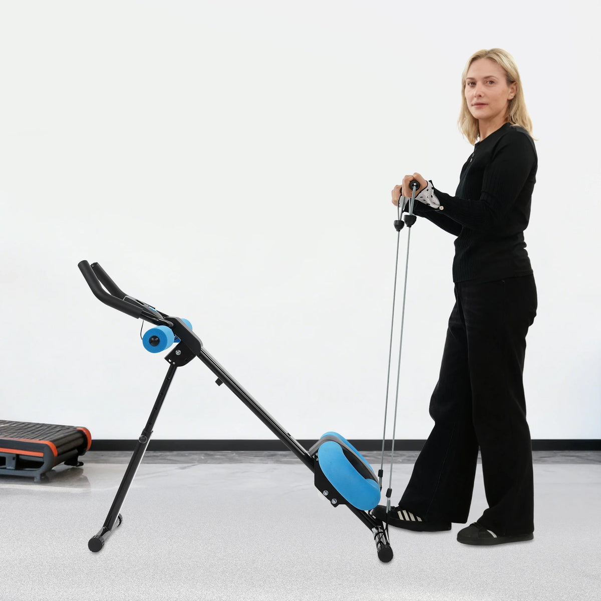 Foldable Abdominal Trainer Machine with LCD Display Adjustable Core Workout Equipment