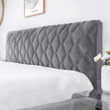 All-Inclusive Velvet Headboard Cover Super Soft Smooth Quilted Head Cover Thicken Solid Color Bed Back Dust Protector Cover