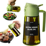 2-in-1 Glass Olive Oil Sprayer & Dispenser | 470ML Borosilicate Spray Bottle for Cooking