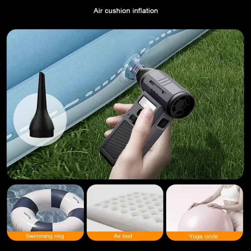 2 in 1 Cordless Air Duster and Vacuum with Brushless Motor, 9000mAh Battery and LED Light