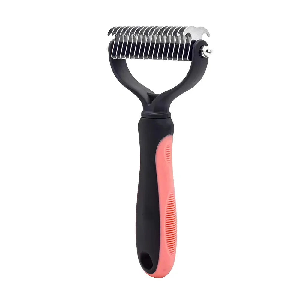 Professional Pet Deshedding Brush | Stainless Steel Fur & Knot Cutter for Dogs & Cats