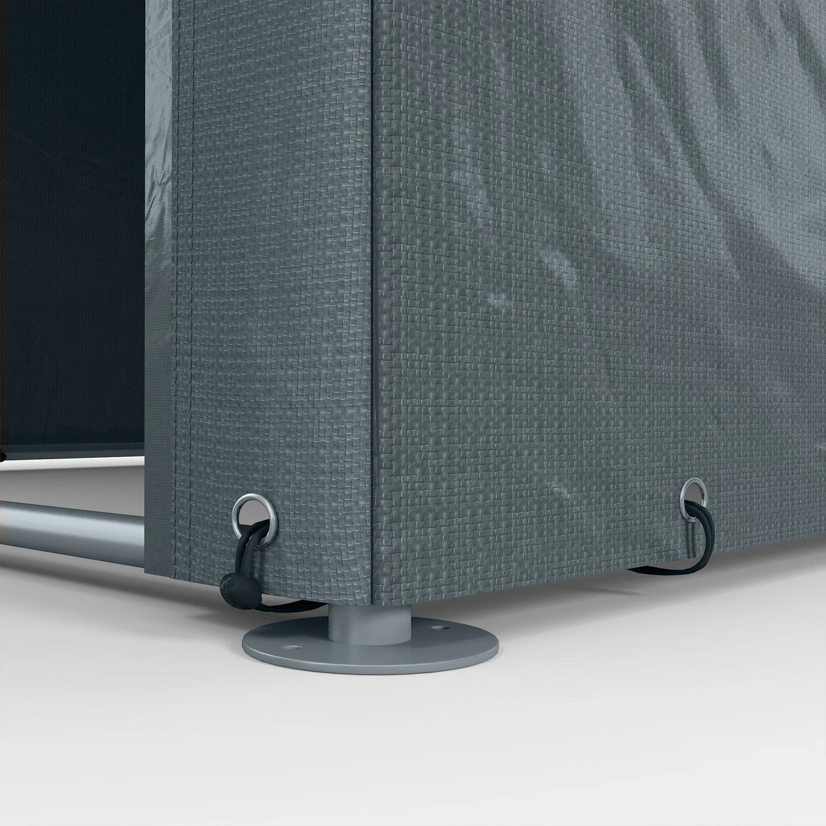Portable Garden Storage Shed 1.6x2.2m for 3 Bikes or Motorbike UV Resistant Galvanised Steel Frame Dark Grey
