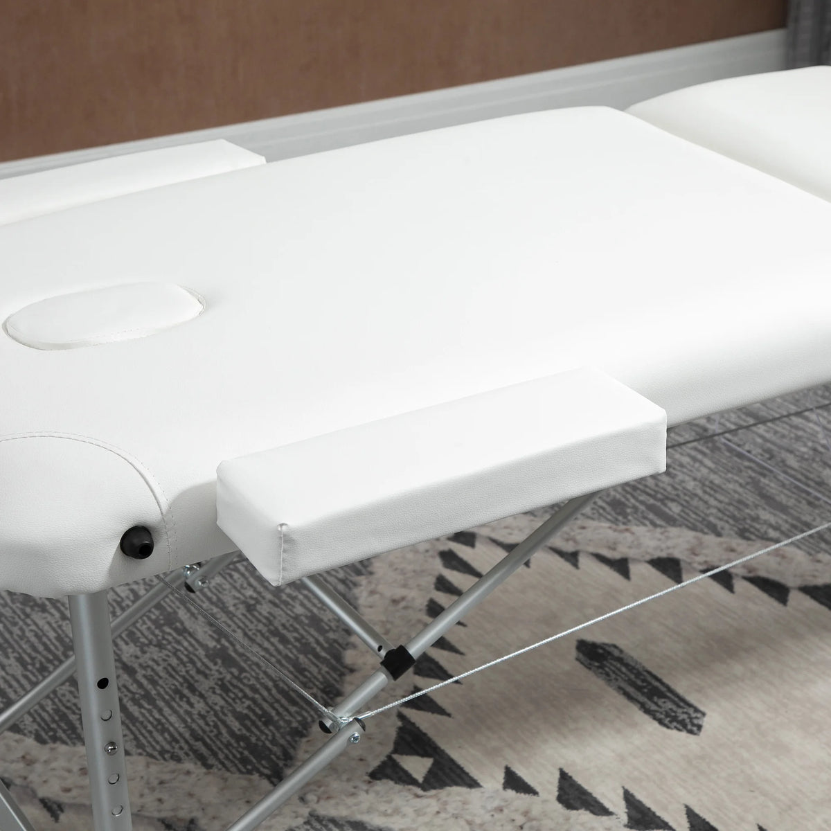 Portable PVC Massage Table Beauty Therapy Couch Bed Spa Aluminium White