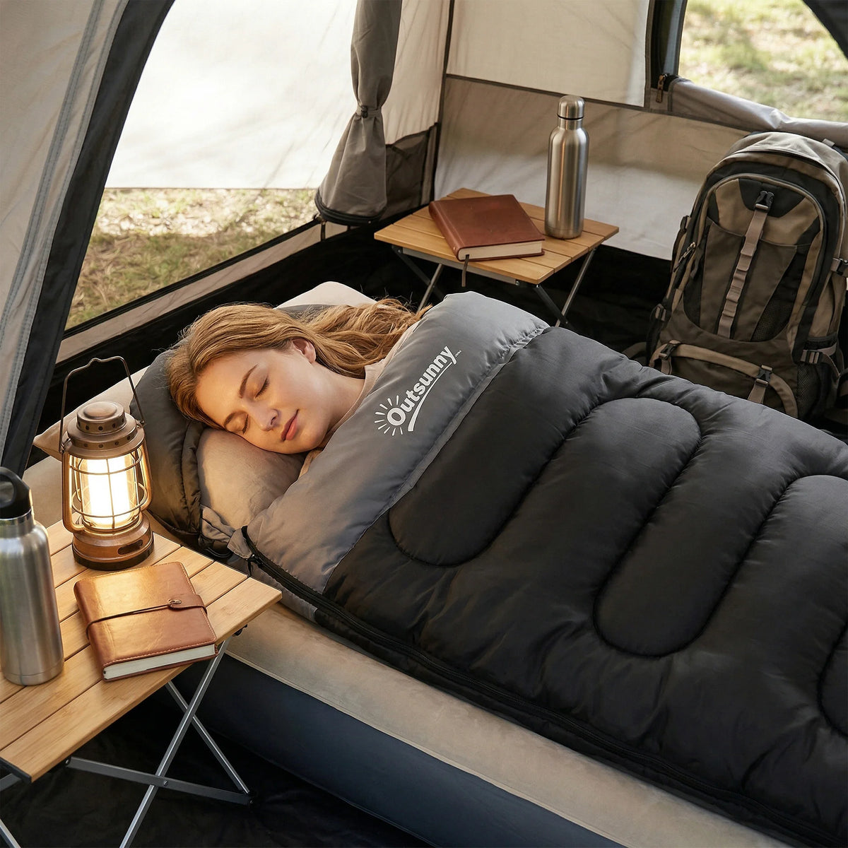 Lightweight Envelope Sleeping Bag for Adults, Machine Washable, 215 x 75cm