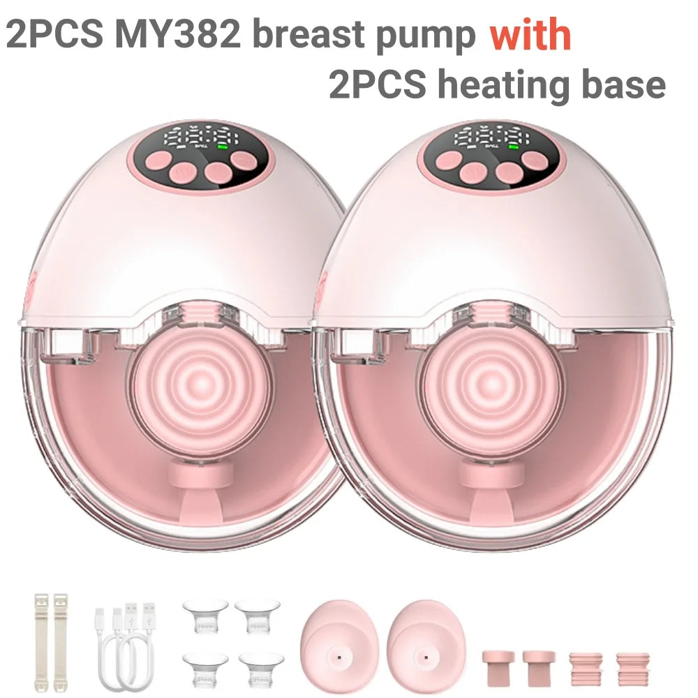 Breast Pump Electric Handsfree BPA Free with Heating & UV Sterilize Lid Optional Wireless Upgrade Wearable Breastfeeding Pump