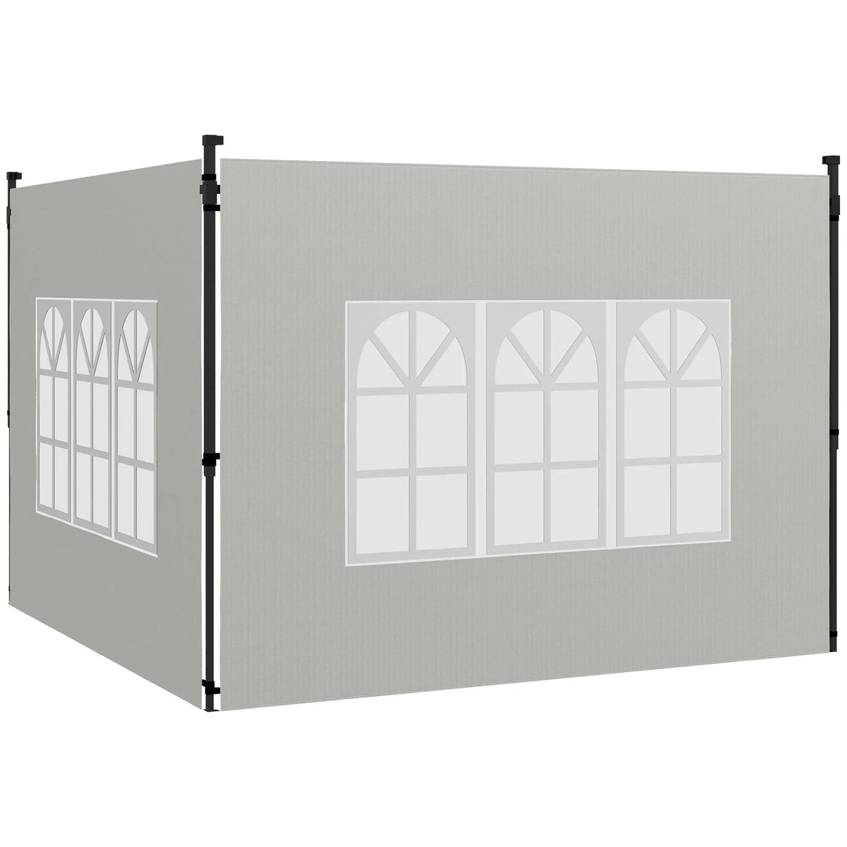 Gazebo Side Panels with Window for 3 x 3m and 3 x 6m Gazebos, Pack of 2, White