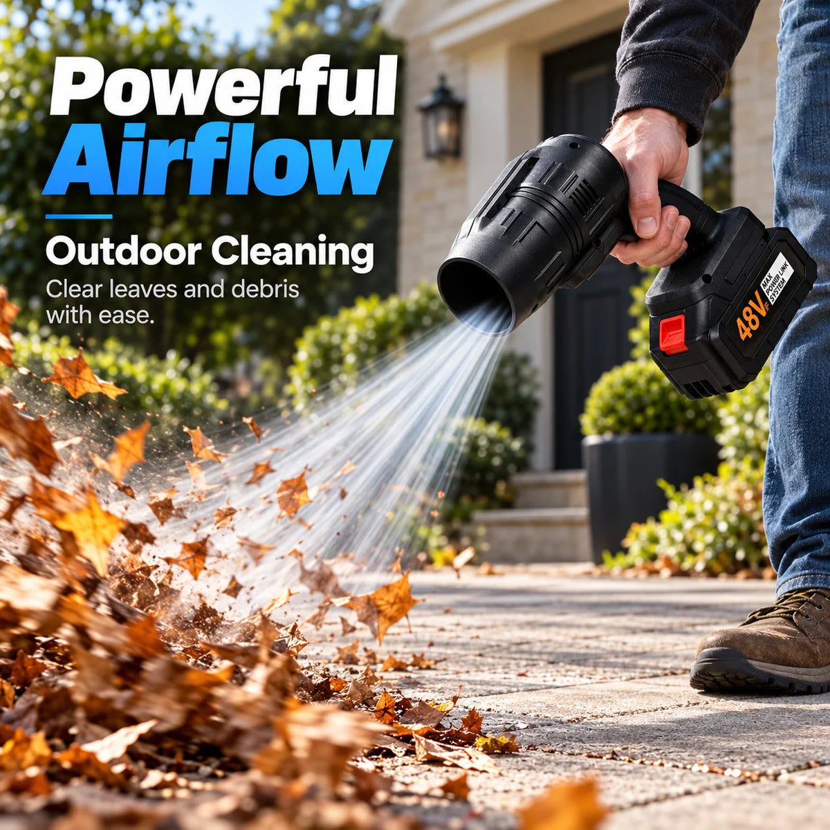 Cordless Handheld Turbo Air Blower with 2 Batteries and Charger