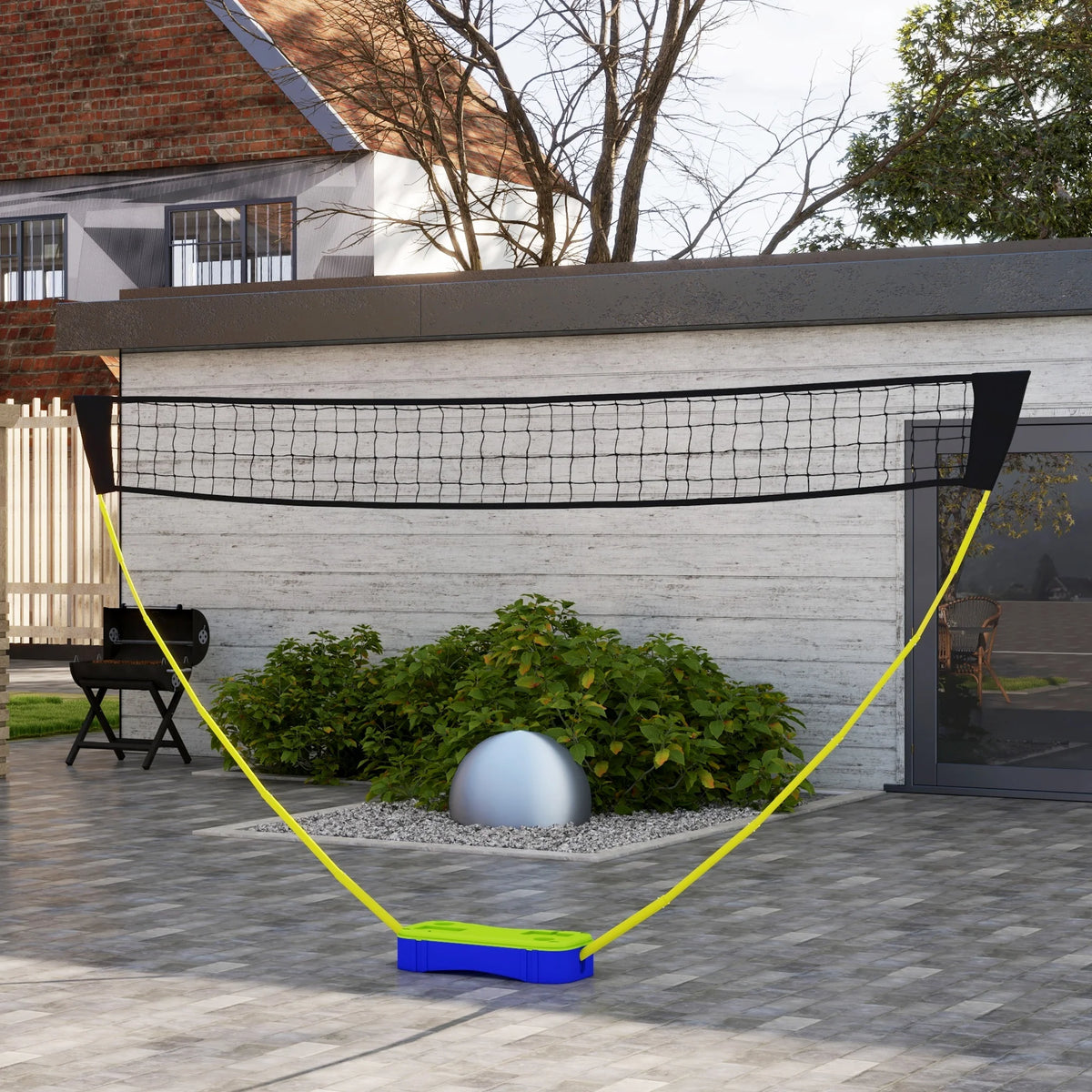4m Badminton and Volleyball Set with Portable Net, 2 Rackets and Shuttlecocks