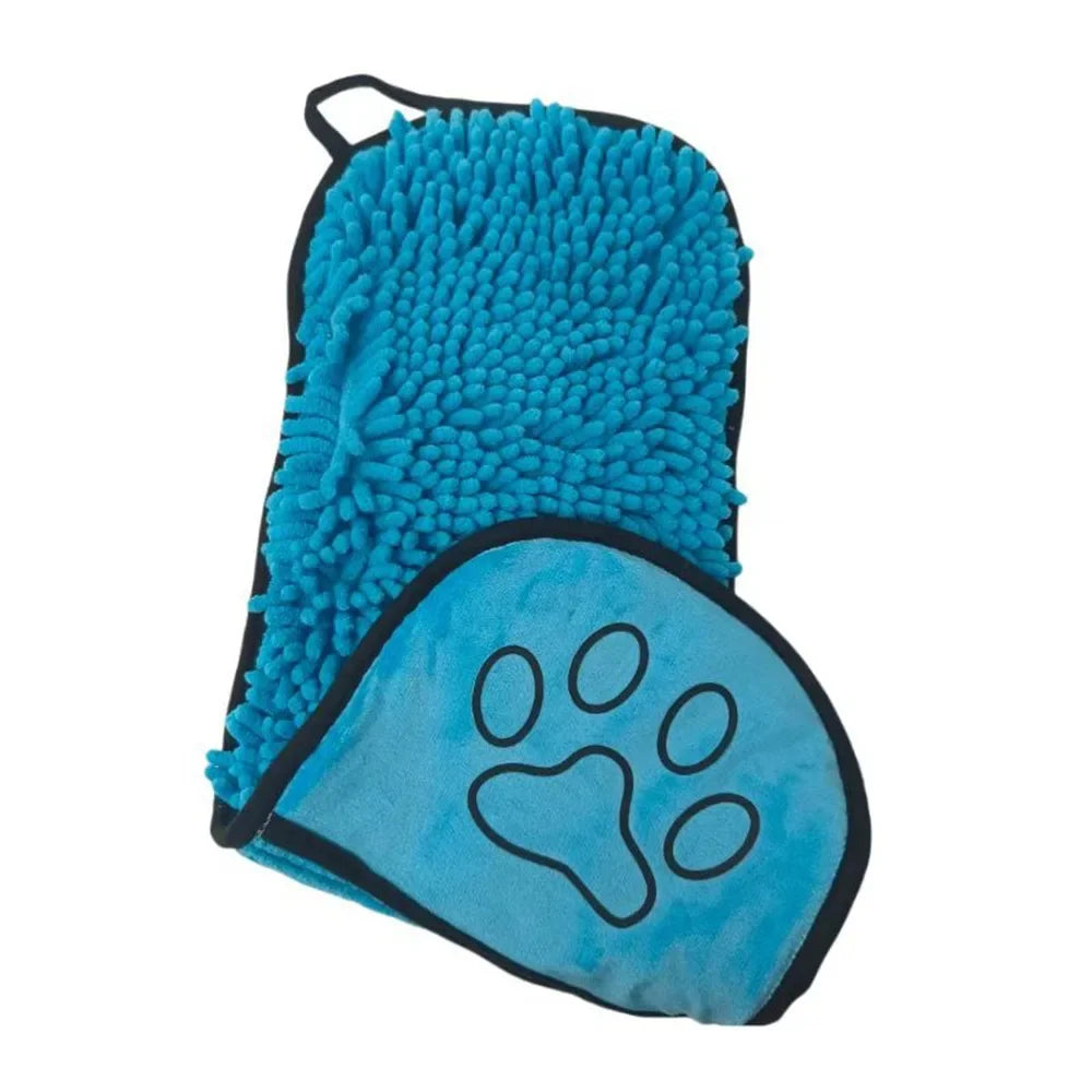 Super Absorbent Pet Bath Towel Quick Dry Chenille Microfibre Drying Cloth for Dogs and Cats 53x22cm