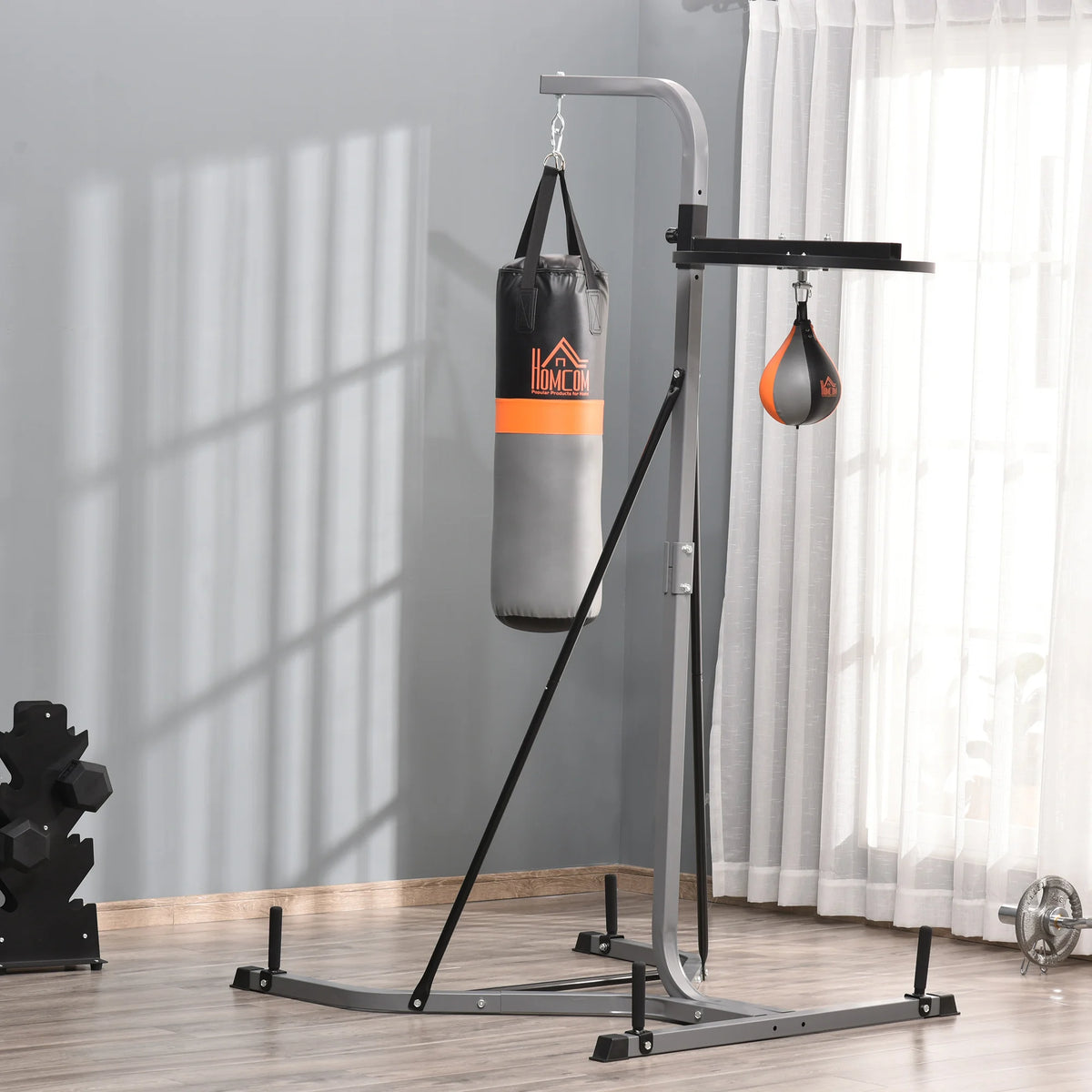 Freestanding Boxing Punch Bag & Speed Ball Station, Hanging Frame Training Exercise Platform