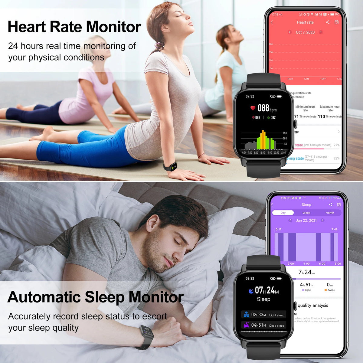 Ultra Thin Smartwatch with Bluetooth Calling, 1.85" Display, 110+ Sports Modes, IP68 Waterproof Fitness Tracker