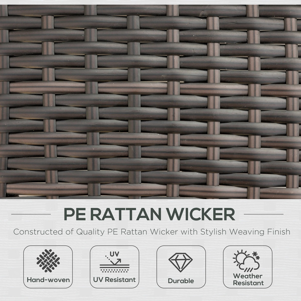 2 Seater Double Rattan Sun Lounger, Outdoor Recliner Day Bed, Wicker Weave Sofa with Fire Retardant Cushions