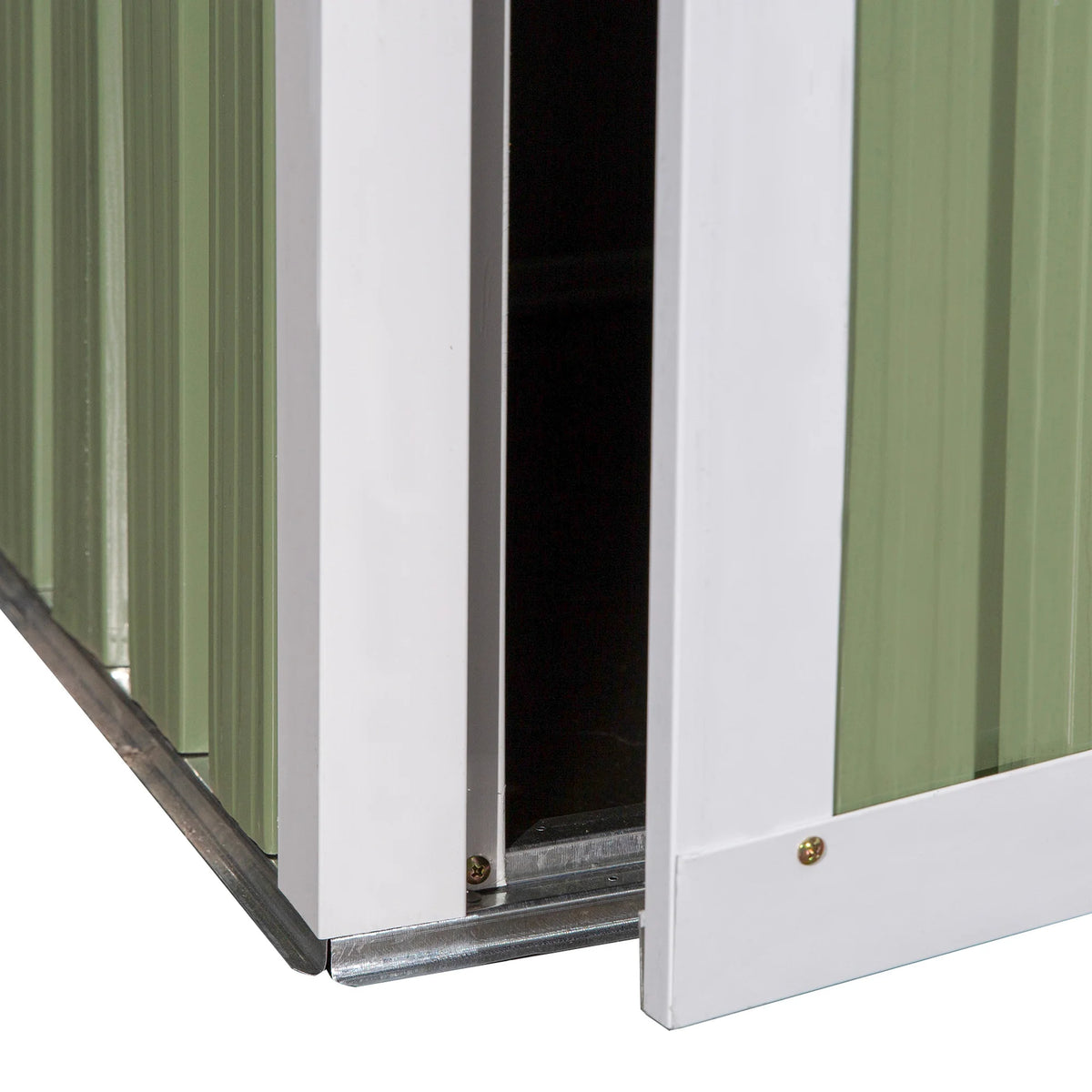 Outdoor Storage Shed, Steel Garden Shed with Lockable Door for Backyard, Light Green