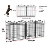 8 Panel Heavy Duty Metal Dog Playpen 190x63x80cm Foldable Fence with Gate for Small Medium Dogs