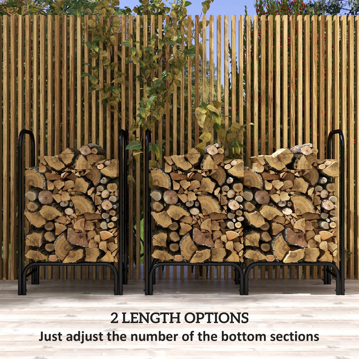 4FT Firewood Rack with Canvas Carrier and 600D Oxford Cover, Log Store Indoors