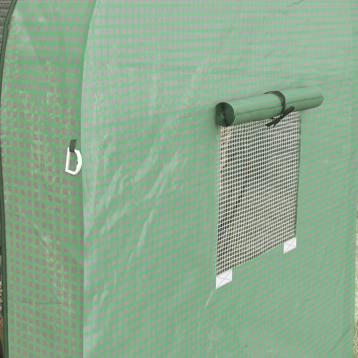 Tomato Greenhouse with 2 Roll-Up Doors, Portable Grow House, 185 x 94 x 150 cm