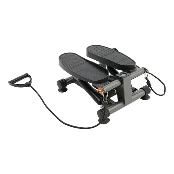 Twist Stepper Hydraulic Mini Stepper LCD Display Resistance Bands 120kg Capacity Suction Cup Feet for Home Office