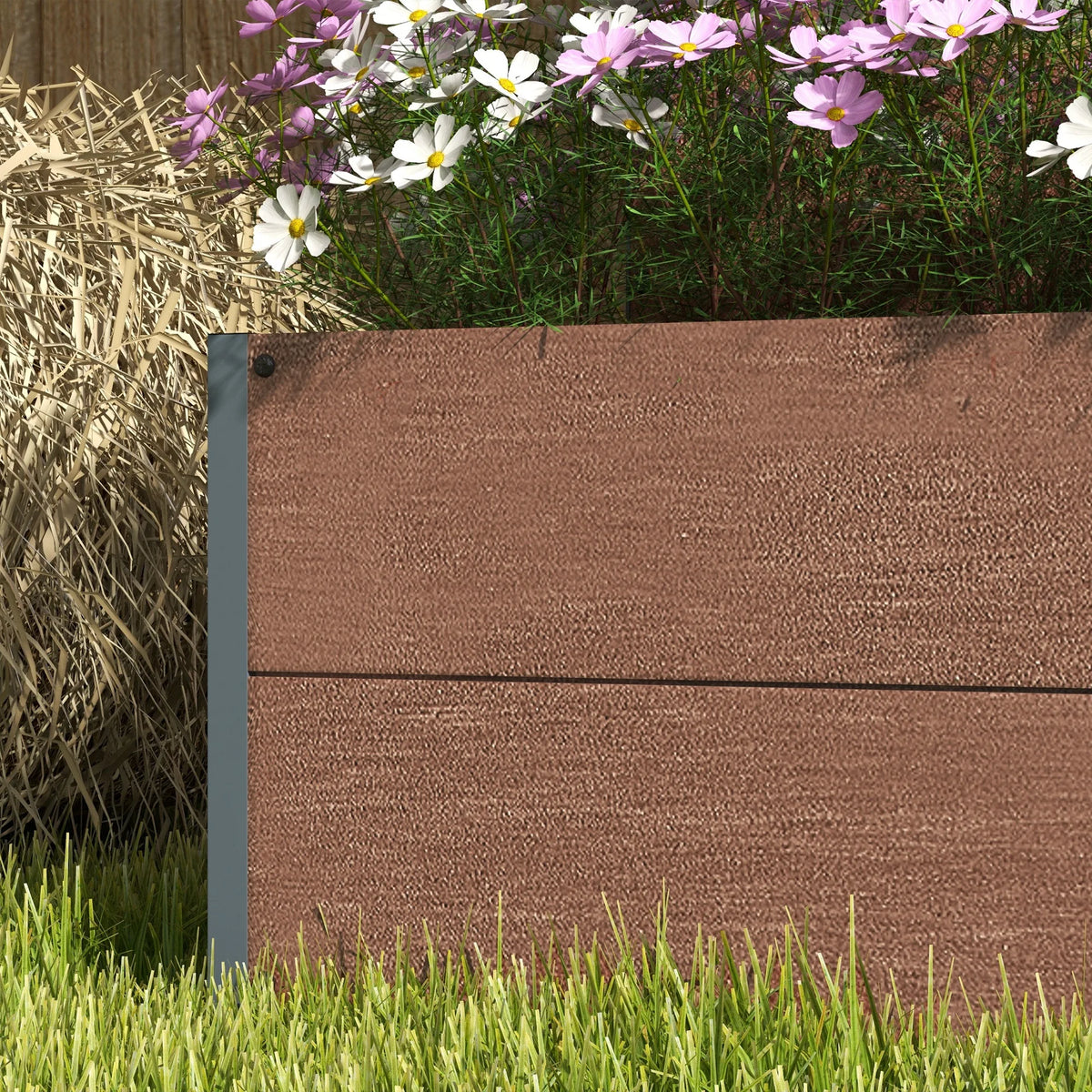 Garden Planter with Trellis for Climbing Plants, Raised Bed, 72 x 38 x 150 cm, Light Brown