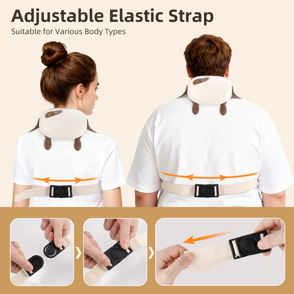 Neck and Shoulder Massager Shiatsu Kneading with Heat 3 Speed Rechargeable Back and Spine Relaxer