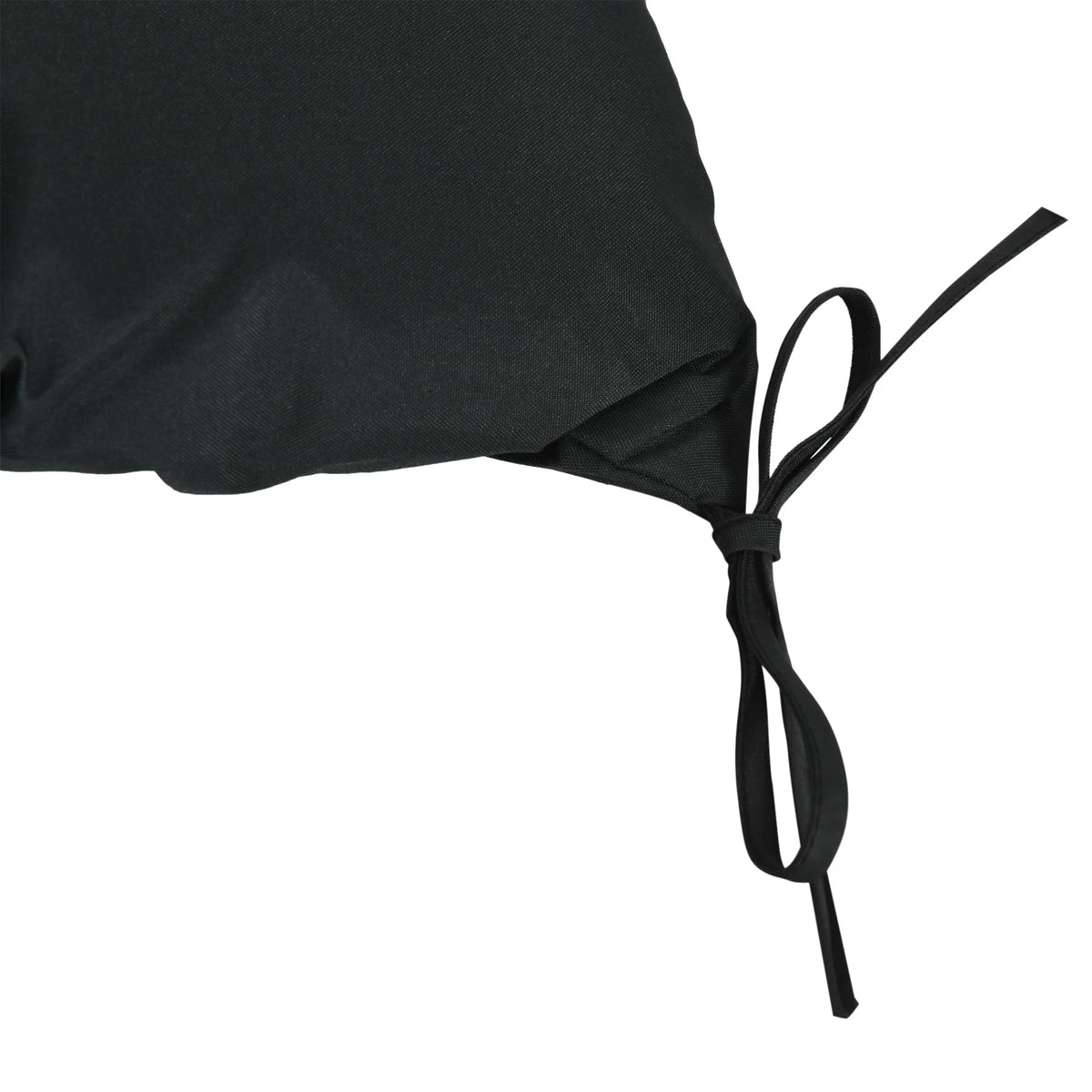 2 Seater Garden Bench Cushion, Outdoor Seat Pad with Ties, Black