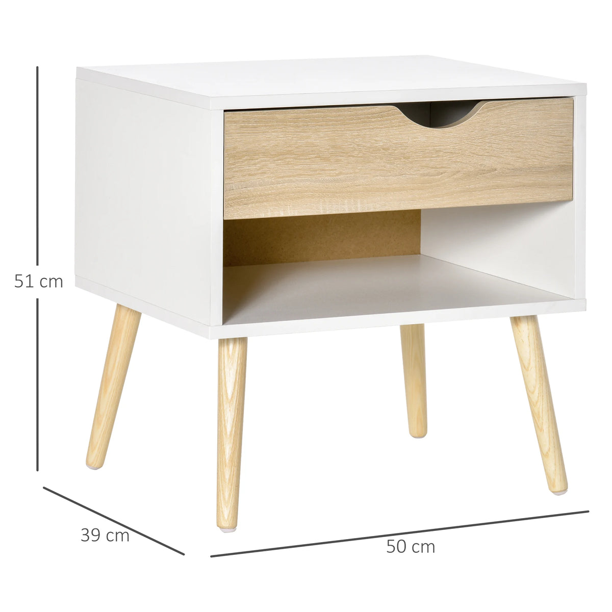 Bedside Table with Drawer & Shelf, Nightstand, End Table for Bedroom