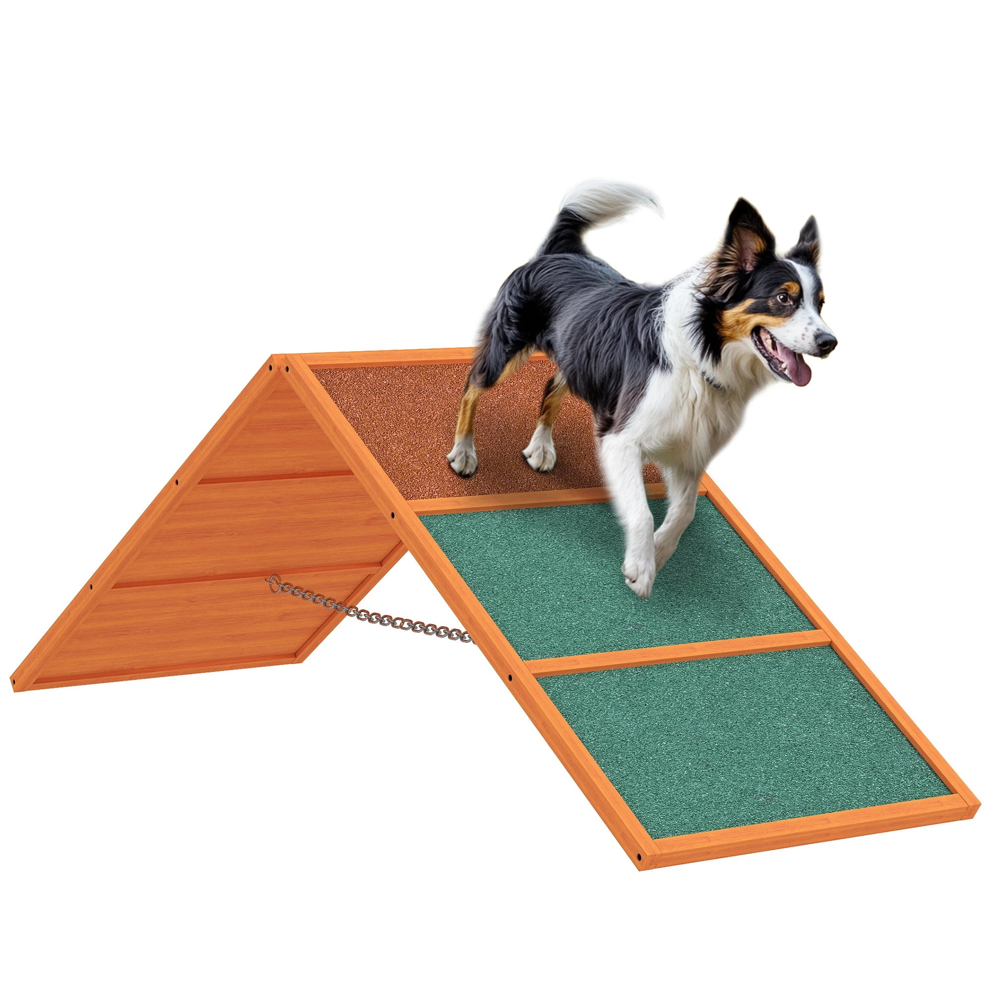 Dog Agility Ramp A-Frame with Non-Slip Surface Adjustable Height and Foldable Design for All Breeds up to 40kg