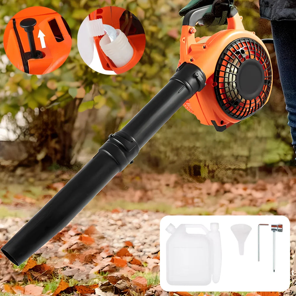 25.4cc 2-Stroke Petrol Leaf Blower, Handheld Garden Blower with 0.9L Tank
