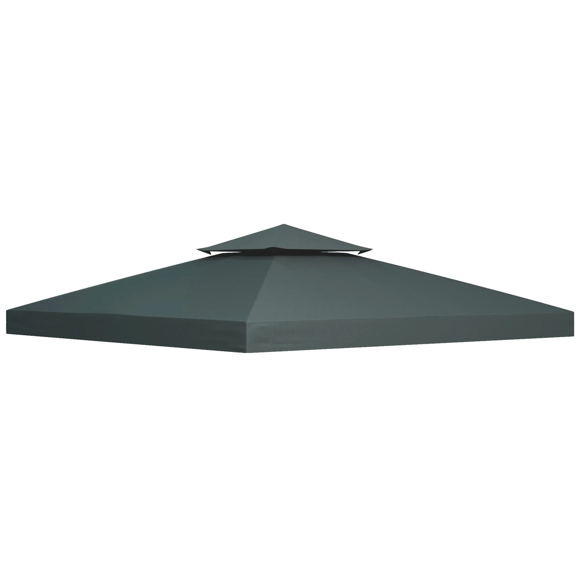 3 x 3m Gazebo Canopy Roof Replacement Cover Two Tier Waterproof Polyester Spare Part for Garden Gazebo