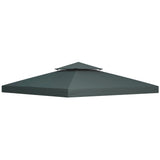 3 x 3m Gazebo Canopy Roof Replacement Cover Two Tier Waterproof Polyester Spare Part for Garden Gazebo