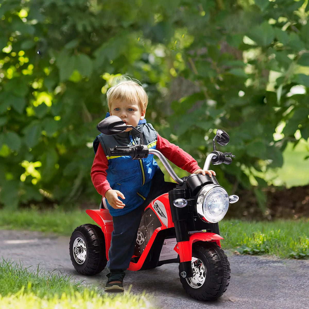 Kids 6V Electric Ride-On Motorcycle with Lights and Horn, 18-36 Months