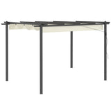 4 x 3m Aluminium Pergola with Retractable Canopy, Grommet Drainage Holes and 16 Ground Stakes
