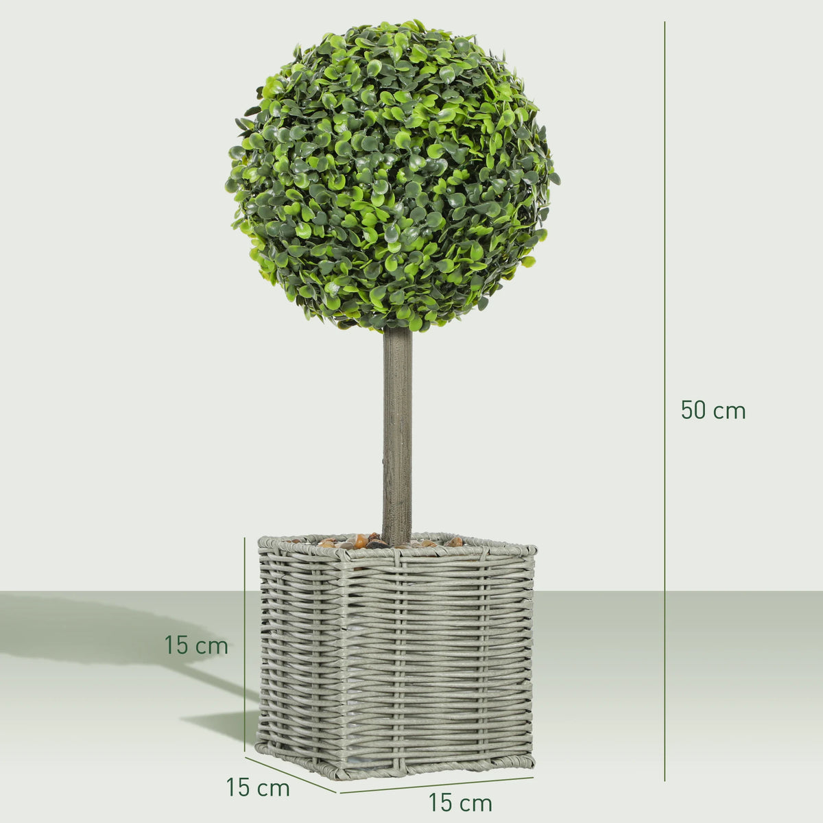 Set of 2 Artificial Boxwood Topiary Balls, 50cm